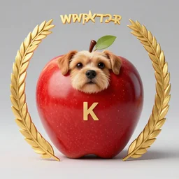 a hybrid of a dog and a apple, 8 k, 4 k, professional photography, award winning photo