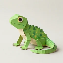 lizard paper toy, photorealistic, hd, trending on artstation