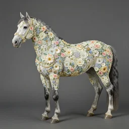 floral horse by andreas achenbach