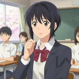 anime high school classroom scene spring setting, expert high detail concept art, perfect proportions fine face, handsome pretty, bold colors, smooth sharp focus, realistic shaded lighting poster kazue kato, makoto shinkai, loish and clamp style, trending on art station, best selling artist