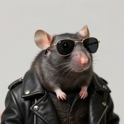 a rat wearing sunglasses and a leather jacket, photography of kurzgesagt, deep focus, d & d, fantasy, intricate, elegant, highly detailed, digital painting, artstation, concept art, matte, sharp focus, illustration, hearthstone, art by artgerm and greg rutkowski and alphonse mucha