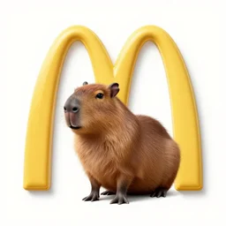 mcdonald's logo but with capybara