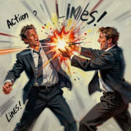 'howard hamlin from better call saul'!! 'patrick fabian'!! getting shot, head exploding, painting by phil hale, 'action lines'!!!, graphic style, visible brushstrokes, motion blur, blurry