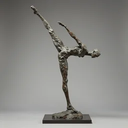 sculpture of an acrobat, in the style of alberto giacometti, 4 k