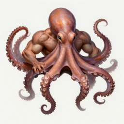 a jacked very muscular octopus with eight human looking arms, highly detailed portrait, digital painting, artstation, concept art, smooth, sharp foccus ilustration, artstation hq
