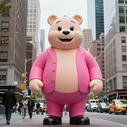 un barney enorme en nueva york, foto realista, arte conceptual, 8k