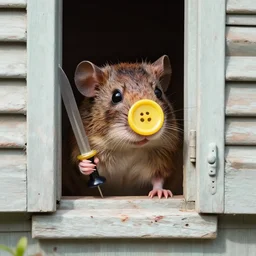 whisper through the shutters, a brain in a garish yellow button nose, a pushpin little mouse sword for this cute little bedraggled rodeo rodent. such a cute little thing, it's a shame the scars never fade. nature truly is a war.