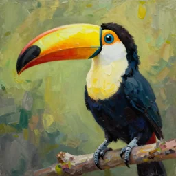 toucan rastafarian oil painting, 4K