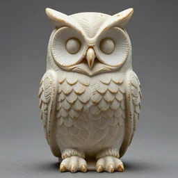 symmetrical detailed sculpture of an owl, made of Resin
