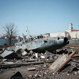 photo of destroyed after bombardment vladivostok