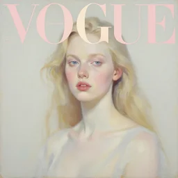 a vogue cover, oil painting, pale colors, high detail, 8 k, wide angle, trending on artstation,