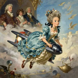 marie antoinette in a french dress, wearing a jetpack!!!!!!!!!!!!!!!!!!!, flying, jodhpurs greg manchess painting by sargent and leyendecker, studio ghibli fantasy intricate elegant matte painting illustration hearthstone, by greg rutkowski by greg tocchini by james gilleard