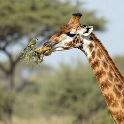 bird feeding a girrafe, national geographic