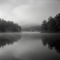 lake by Andrei Tarkovsky, mist, fairytale, lomography, photo, monochrome, 35mm