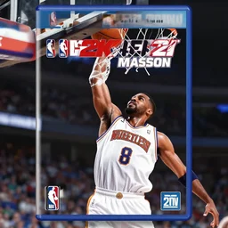 nba 2 k video game cover art depicting charles manson dunking a basketball