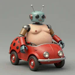 ( ( ( ( ( 1 9 5 0 s retro future android robot fat robot ladybug wagon. muted colors., ) ) ) ) ) by jean - baptiste monge,!!!!!!!!!!!!!!!!!!!!!!!!!