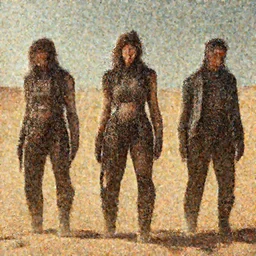 scavenger girl hunting in the desert concept art, symmetrical, rule of three, detailed body, detailed face, ultradetailed digital illustration, 8 k, epic atmosphere, digital art by dang my linh and simon cowell