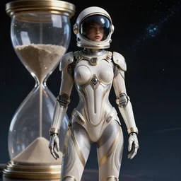 elegant ornate beautiful hourglass feminine cyborg in full body skin space suit, helmet, concept art, joshua rife, photoshoot, intricate, highlydetailed, space background, artstation 4 k raytracing, shadows, highlights, illumination