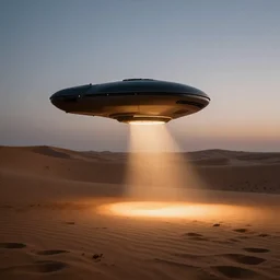 teleportation machine in a desert, light shining from the machine and illuminating the sand, style of obsidian
