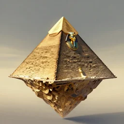 floating pyramid above Paris, Egyptian god, by Enki Bilal, artstation