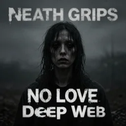 An cover for the album No Love Deep Web by Death Grips, dark, moody, grim, dreary, grey, 8K concept art