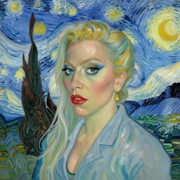 lady gaga painted by vincent van gogh