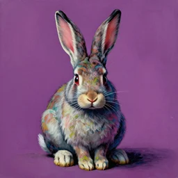 Creepy colorful John Berkey portrait of the fatal rabbit by Craig Mullins, front view