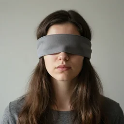 blindfolded woman