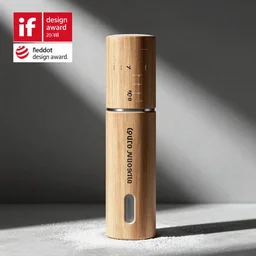 a stylish handheld electric powdered beverage mixer ; frother ; natural materials ; industrial design ; behance ; le manoosh ; pinterest ; if design award ; reddot design award