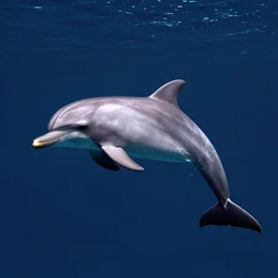 dolphin floats in space