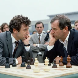intense moments from the match between bobby fischer vs boris spassky, by tom bagshaw