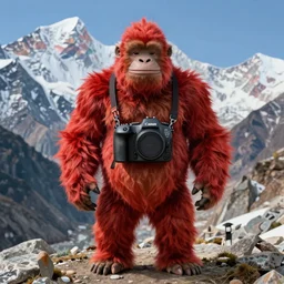 a yeti in a remote part of the himalayan mountains, bold natural colors, national geographic photography, masterpiece, in - frame, canon eos r 3, f / 1. 4, iso 2 0 0, 1 / 1 6 0 s, 8 k, raw, unedited, symmetrical balance