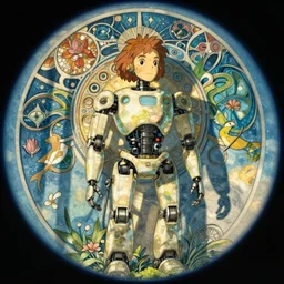 robot animation key shot, fish eye lens, intricate, studio ghibli, pixar, disney line drawing by alena aenami, bloom!!! dramatic lighting, alphonse mucha, blue sky, shadows