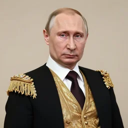 Putin wearing Spanish costume in Rembrandt style