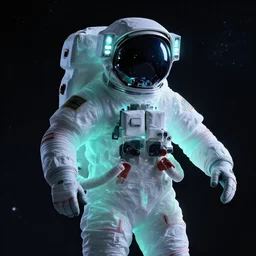 glowwave astronaut in space, au naturel, hyper detailed, digital art, trending in artstation, cinematic lighting, studio quality, smooth render, unreal engine 5 rendered, octane rendered, art style by klimt and nixeu and ian sprigger and wlop and krenz cushart.