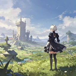 beautiful Nier Automata landscape