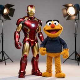 studio portrait still of muppet!!!!! ironman!!!!!! as a muppet muppet as a muppet, 8 k, studio lighting, key light,