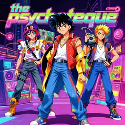 the psychoteque, street punks colorful, jet set radio future, 2 0 0 1 anime, cel - shading