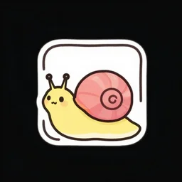 a cute square robo-snail!!, logo