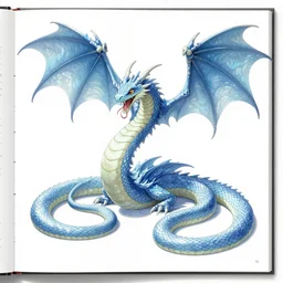 Frost snake dragon, Monster Hunter Illustrations art book, Moebius, Greg Rutkowski, Zabrocki, Karlkka, Jayison Devadas, Phuoc Quan, trending on Artstation, 8K, ultra wide angle, zenith view, pincushion lens effect.
