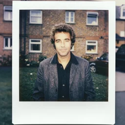 1970s colour polaroid of paul simon  as thor on a british council estate