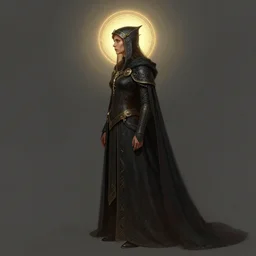 side profile concept art by thomas blackshear, imogen poots as neo - gothic templar, gloomhaven matte painting, holy halo, by and hsiao ron chen, artgerm, lawren harris, eve ventrue, magali villeneuve, jeremy lipkin, rob rey, christophe vacher