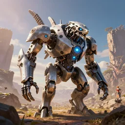 bristleback machine mecanical creature robot of horizon forbidden west horizon zero dawn bioluminiscence global illumination ray tracing hdr fanart arstation by ian pesty and alena aenami artworks in 4 k