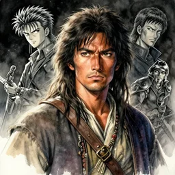 portrait, A nomadic wanderer through space and time, watercolor, dramatic lighting, cinematic, establishing shot, extremly high detail, foto realistic, cinematic lighting, pen and ink, intricate line drawings, by Yoshitaka Amano, Ruan Jia, Kentaro Miura, Artgerm, post processed, concept art, artstation, matte painting, style by eddie mendoza, raphael lacoste, alex ross