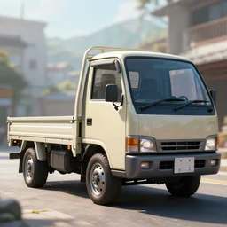 epic professional digital art of Japanese Kei flatbed mlik minitruck , best on artstation, cgsociety, wlop, Behance, pixiv, astonishing, impressive, outstanding, epic, cinematic, stunning, bounce lighting, gorgeous, concept artwork, much detail, much wow, masterpiece.