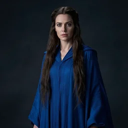 portrait, female high wizard in blue robes, dramatic lighting, cinematic, establishing shot, extremly high detail, photo realistic, cinematic lighting, post processed, concept art, artstation, matte painting, style by eddie mendoza, raphael lacoste, alex ross