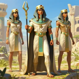 set egyptian, ultra detailed fantasy, dndbeyond, bright, colourful, realistic, dnd character portrait, full body, pathfinder, pinterest, art by ralph horsley, dnd, rpg, lotr game design fanart by concept art, behance hd, artstation, deviantart, hdr render in unreal engine 5