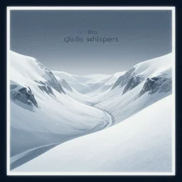 valley of the glacial whispers, minimal digital art with border graphics. no text, no watermarks, music album art.