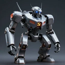 soviet fighting robot menacing futuristic sleek