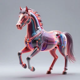 anatomically accurate neon digital fantasy horse by Eadweard Muybridge reimagined by industrial light and magic, digital screenshot, trending on artstation